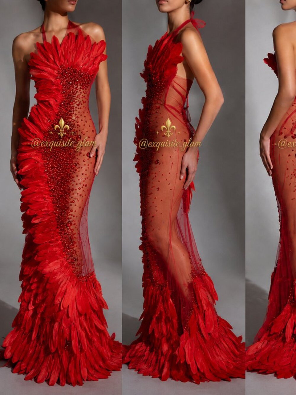Gorgeous Luxury Sexy Crystals Beaded Party Evening Cocktail Wedding Runway Dress